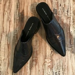 Chinese Laundry pointed toe heels slip on mules